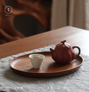 Zhuomu Minji | Oval Plate / Teak Whole Wood Tea Tray, Solid Wood Small Snack Fruit Plate, Dining Plate, Japanese Style Plate, Dry Brewing Tea Tray