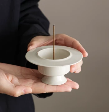 Plant Ash Suifeng Incense Burner, Ceramic Stick Incense Burner with Zen Style for Tea Room, Incense Ceremony, Sandalwood Holder Base and Ornament