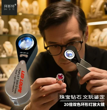 Jewelry Magnifier 20x with Light - Jadeite and Jade Identification Tool with UV Light for Diamond Girdle Code and Jewelry Inspection