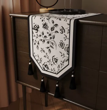 New Chinese Style Tea Ceremony Table Runner, Ancient Style High-End Sideboard Cabinet Long Strip Cloth, Dining Table and Coffee Table Surface Decorative Tablecloth