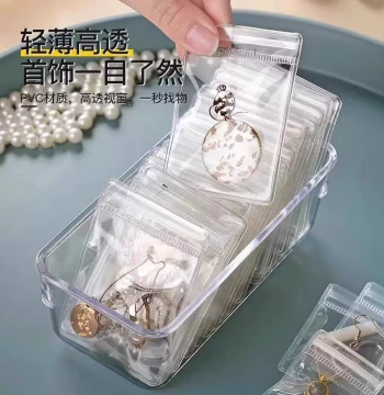 Anti-Oxidation Jewelry Bags, Sealed PVC Ziplock Bags for Jewelry Boxes, Storage, Accessories, Wenwan, Jade, and Earring Studs, Transparent Bags