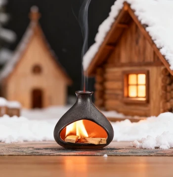Ceramic Incense Burner, Sage Aromatherapy Burner, Vintage Desktop Peru Palo Santo, Lavender, and Cedar Home Incense Small Fireplace