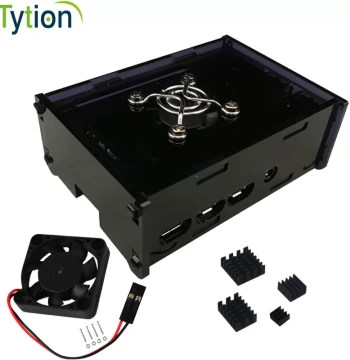 Acrylic Case for Raspberry Pi 4B, 6-piece DIY Chassis Box
