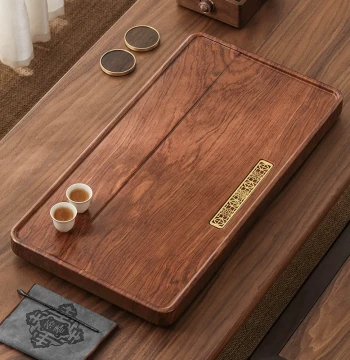 Home Tea Tray with Drainage, Minimalist Living Room Brewing Table, Red New Style, Office Large Size Faux Solid Wood Rosewood Tea Table