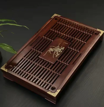 Xin Yu Yuan Raw Log Solid Wood Tea Tray Home Minimalist Water Storage and Drainage Dual-Use Tray Drawer Style Tea Sea Small Tea Table