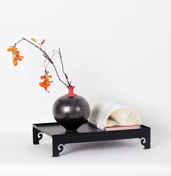 New Chinese Style Display Ornament Set with Tea Tray Combination, Soft Decoration for Home Model Room, Coffee Table, Study