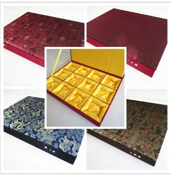 Premium Brocade Box with 12 Compartments for Bracelets, Bangles, and Jewelry; Wooden Carved Zodiac Beaded Bracelet and Jade Ornament Storage Case