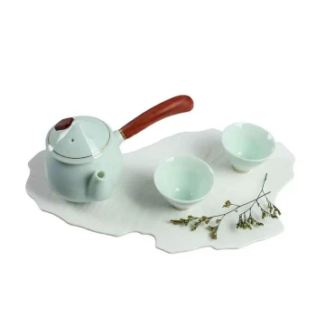 New Chinese Style Tea Set for Model Room Soft Furnishing, Display on Coffee Table or Study Desk