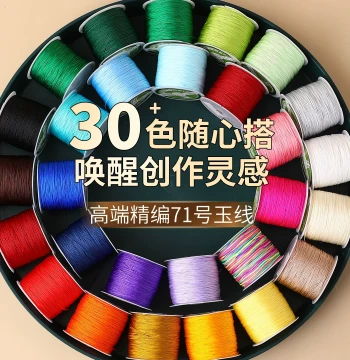 No. 71 Jade Line Braiding Cord Small Roll 0.4mm - Fine Necklace String for Handmade Beading, Cultural Play Beads, and Bracelet Making
