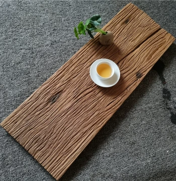 Old Elm Natural Solid Wood Dry Brewing Tea Tray and Tea Stand, One-Piece Weathered Wood Slab Tea Table, Aged Wood Photo Background Board