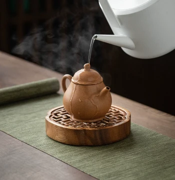 Walnut Wood Home Water-Storage Tea Tray, New Chinese Style Small Dry Brewing Platform, Solid Wood Dry Brewing Disc, Wooden Tea Serving Tray