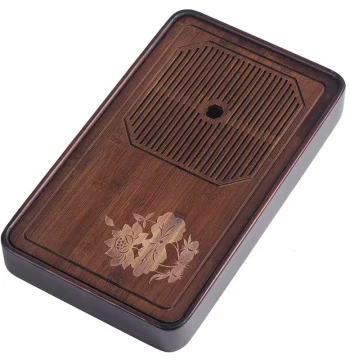 Walnut Color Nan Bamboo Moonlight over Lotus Pond Water-Storage Tea Station, Tea Sea, Matching Kung Fu Tea Set, Direct from Source Factory, Single Piece