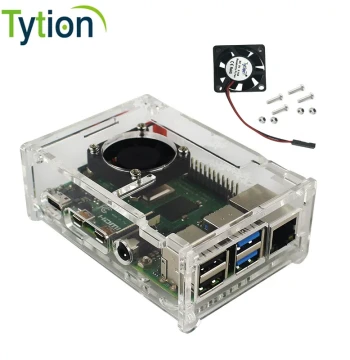 Raspberry Pi 4B Case Transparent Enclosure with Fan