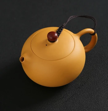 Yellow Duan Clay Zisha 170ml Xishi Teapot, Premium Home Brewing Pot, Authentic Pure Handmade Kung Fu Tea Set in Gift Box