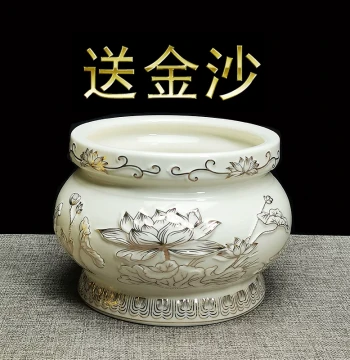 Home Incense Burner - Ceramic Small Aromatherapy Furnace for Buddha Worship, Indoor Stick Incense Holder, Lotus-Shaped Censer