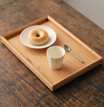 Mumo Solid Wood Tray Ash Wood Black Walnut Wood Living Room Household Square Tea Tray Tea Set Tray Natural
