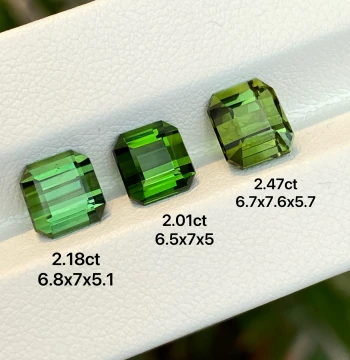 Natural Green Tourmaline Octagonal Loose Stone Ring Face, Flawless Body, Handcrafted Workshop, Trendy Blind Box, Fine Jewelry