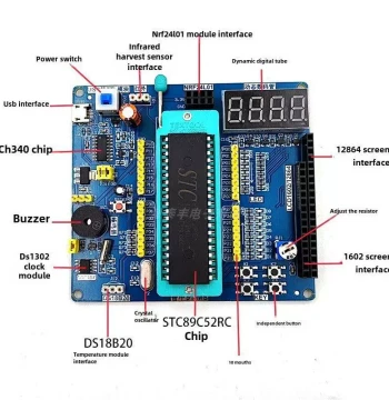 Puzhong 51 Microcontroller Development Board Learning Board Mini System Board Experiment Board STC89C52RC for Beginners with Source Code Included