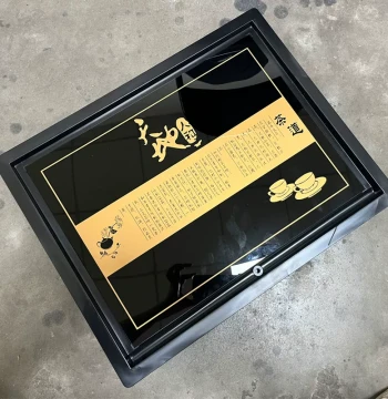 Embedded Glass Tea Tray with Marble Base, Complete Kung Fu Tea Table and Stand