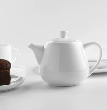 Pure White Bone China Teapot, Simple Home Afternoon Tea or Coffee Pot, White Handmade Single Teapot with Filter Hole