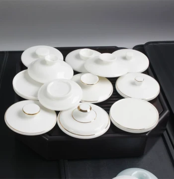 Mutton Fat Jade Porcelain Cup Lid, Replacement Parts for Office Tea Cups, Filtering Lids in Various Sizes, Original Ceramic Match