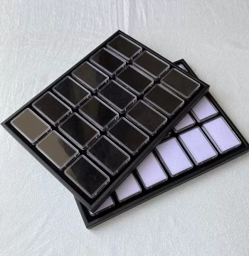 Square Transparent Display Box Jewelry Storage Jade Case Jade Stone Box Tray Memory Foam Jewelry Packaging Box
