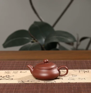 Chaozhou Hand-Thrown Small Capacity Raw Purple Clay Wide-Mouth Minglu Pot, Three-Cup Kung Fu Tea Zisha Handmade Teapot