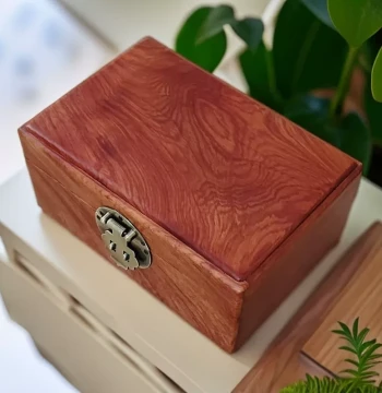 Burma Rosewood Jewelry Box Single Board Mortise and Tenon Antique Collectible Jade Storage Box 20*13.5*8.5cm
