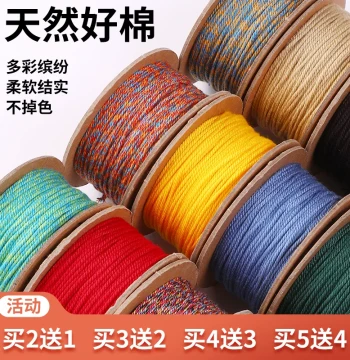 Tibetan Style Hand-Rubbed Cotton Thread Specialized for Olive Pit Beads Wenwan String Bracelet Rope Hand-Braided Cord Tassel Red Cord Hanging Rope