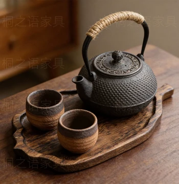 Japanese Style Dry Brewing Platform Tea Tray Leaf-Shaped Wooden Tray Solid Wood Snack Fruit Plate Creative Tea House Home Wooden Plate