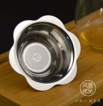 Free Shipping Thickened 3d04 Stainless Steel Tea Funnel and Strainer, Laser-Perforated Filter Mesh, Fair Cup Teaware Accessory