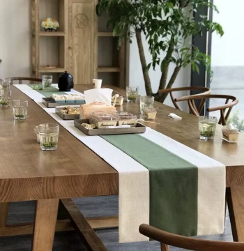 Green New Chinese Zen Style Table Runner Tea Mat Tea Flag Tea Table Cloth Pad Tea Art Minimalist Japanese Tea Brewing Coffee Table Decor Retro