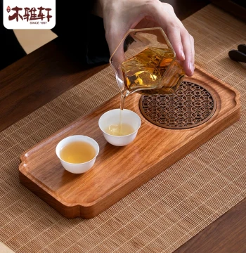 Small Solid Wood Tea Tray Single-Person Dry Brewing Station Rosewood Tea Tray Household Dry Brewing Plate Tray 2025 New Tea Station