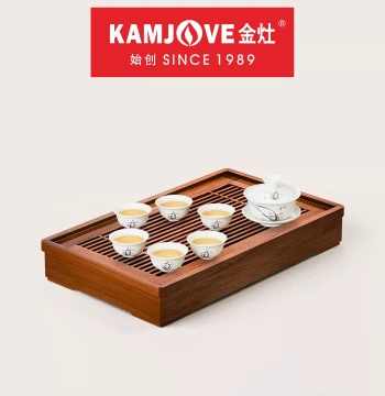 KAMJOVE KW-158T Solid Wood Tea Tray Home Small Brewing Dedicated Dry Brew Station Kung Fu Tea Set Drainage Tea Tray