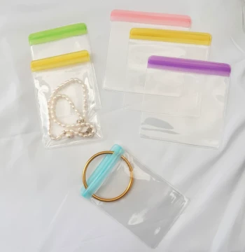 Anti-Oxidation Jewelry Bag Sealed Bag PVC Self-Sealing Bag Jewelry Box Storage Accessories Cultural Play Jade Earrings Transparent Bag
