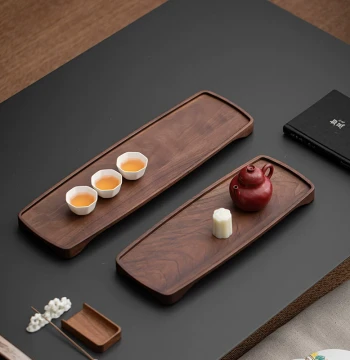 Walnut Wood Tea Tray Luxury High-End Home Minimalist Kung Fu Tea Set Tea Table Dry Brew Tea Set Solid Wood Dry Brew Tray
