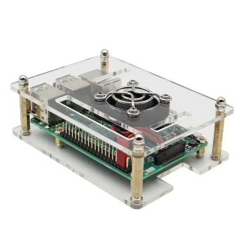 Acrylic Case for Raspberry Pi 3B+ and 4B, 4-Layer Stackable Cluster Rack