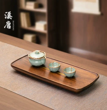 Hantang Whole Wood Carved 2026 New Solid Wood Tea Tray for Home, Minimalist Drainage High-End Tea Table, Tea Sea, Tea Tray