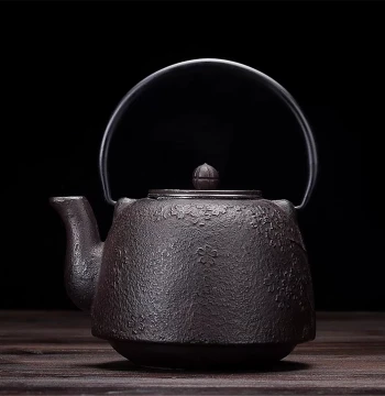 Cast Iron Teapot, Uncoated Japanese Boiling Water Vessel, Japanese Tea Set, Handmade Tea Brewing Pot, Stove-Top Cast Iron Kettle