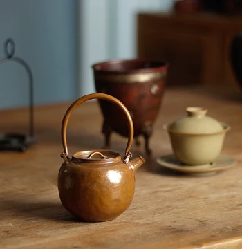 Qingqintang Small Capacity Pure Copper Teapot - 2025 New Handcrafted Stovetop Kettle for Home Brewing