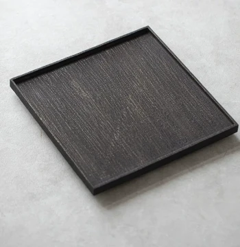Caomuci Teak Tea Serving Tray, Square Dry Brewing Tea Table, Pure Solid Wood Japanese Wabi-Sabi Style Home Tray, Tea Tray, Teapot Stand