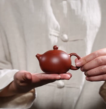 Pure Handmade Zisha Teapot by Pan Ruiling, Small Capacity Dahongpao Xishi 100cc, Chinese Style Yixing City