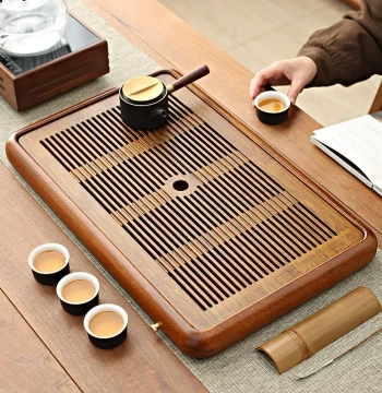 Rosewood Tea Tray Solid Wood Home Serving Tray 2025 New Kung Fu Tea Set Water Drainage Storage Dry Brew Small Tea Table