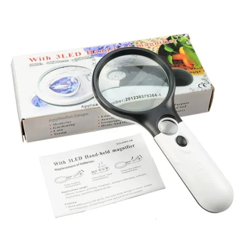 High Magnification HD Magnifying Glass Dual-Lens Handheld Maintenance Circuit Board Inspection Magnifier Elderly Reading with LED Light