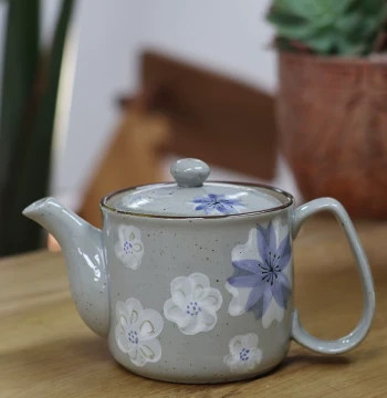 Special Offer 50% Off! Foreign Trade Export Handmade Hand-Painted Ceramic Japanese Style Teapot Tea Set Flower Tea 450 Blue and White Flowers