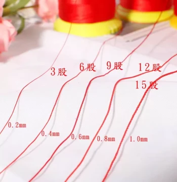 Polyester 3 6 9 12 15 Strand Thread DIY Handmade Braided Rope Winding Thread Bracelet Necklace Beading Fine Red Cord