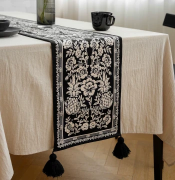 Monaco Vintage Velvet Table Runner, Atmospheric Decorative Tea Table Mat, Tea Seat, Dining Table, Coffee Table Cloth, Napkin