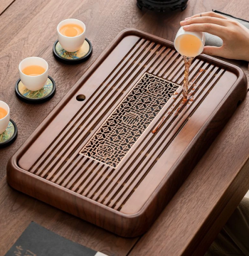 Home Light Luxury Solid Wood Tea Tray, New Arrival Water-Storage Kung Fu Tea Set Dry Brew Station, Fashionable Preferred Tray
