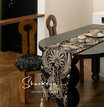 French Vintage Chenille Jacquard Table Runner, Premium Atmosphere Dining Table Decor Cloth, Light Luxury Minimalist High-End Tea Mat
