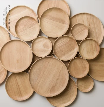 Japanese Oak Wood Plate, Dessert Plate, Wooden Saucer, Solid Wood Dish, Sushi Plate, Round Tea Tray, Fruit Plate, Snack Dish, Wood Serving Tray